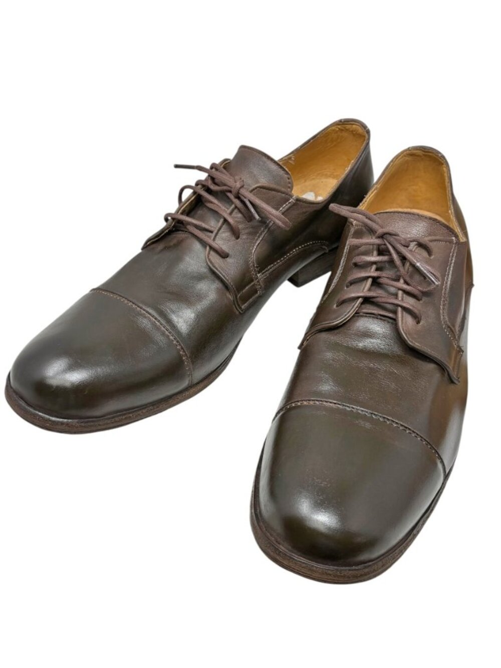 BED STU Genoa Cobbler Series Brown Leather Cap Toe Derby Dress Shoes Men's 16
